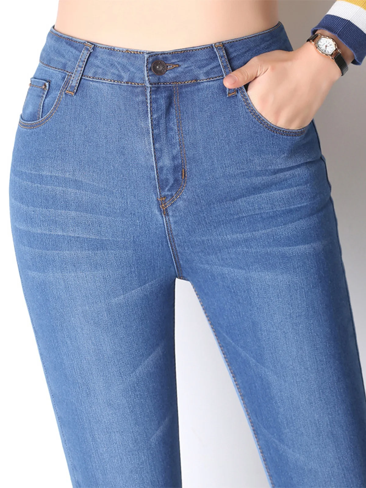 Loose Plain Casual Jeans