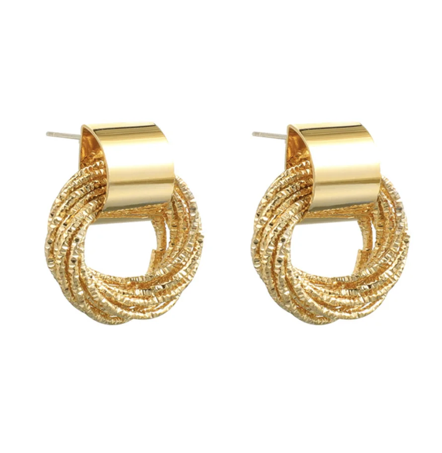 Multi-circle metal earrings