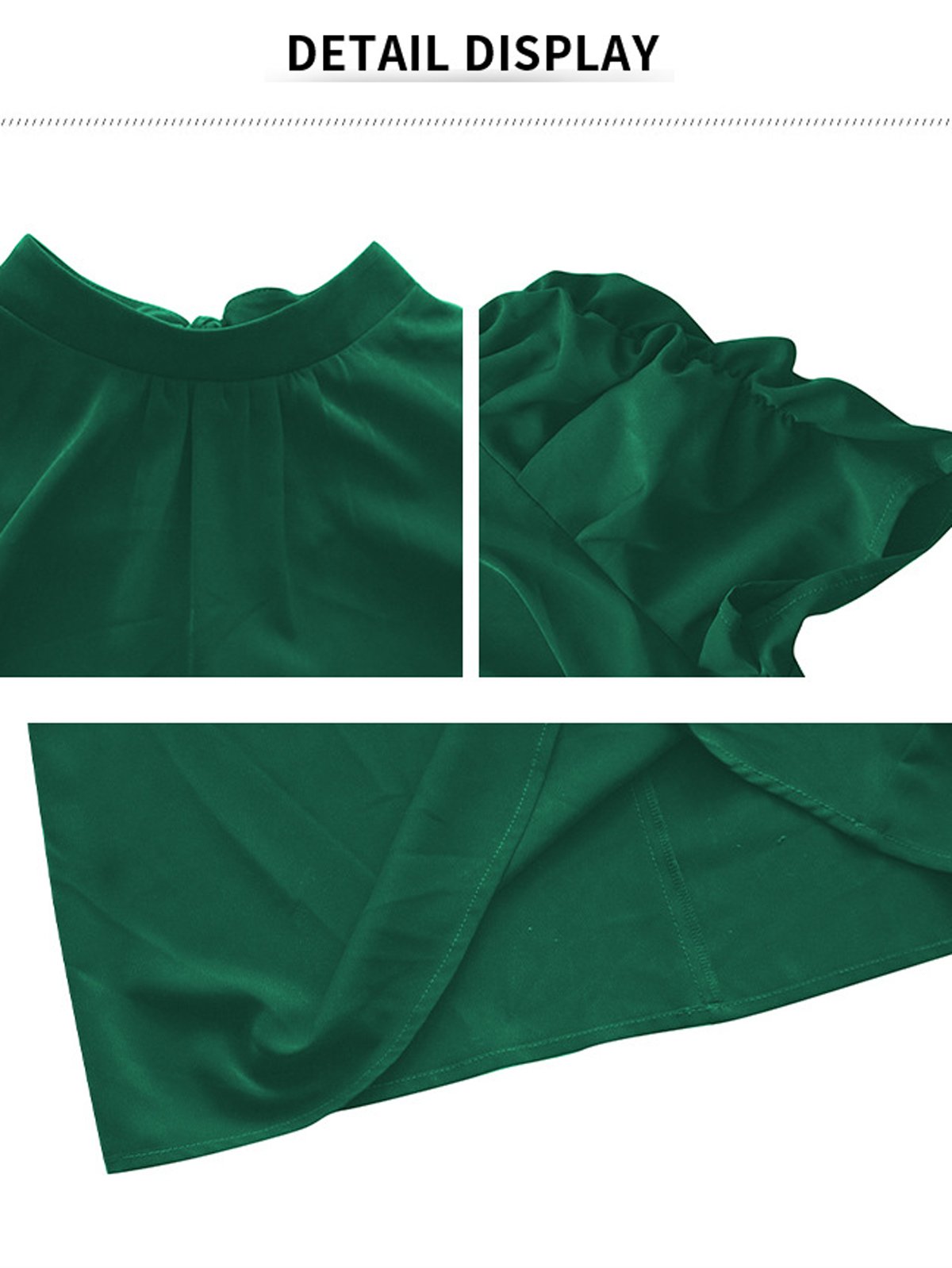 Half Turtleneck Short Sleeve Plain Regular Loose Shirt For Women