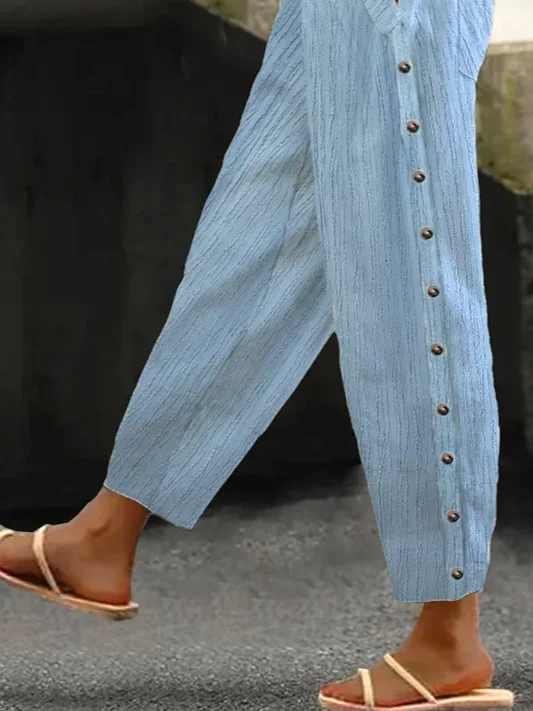 Casual Plain Ankle Pants Pant