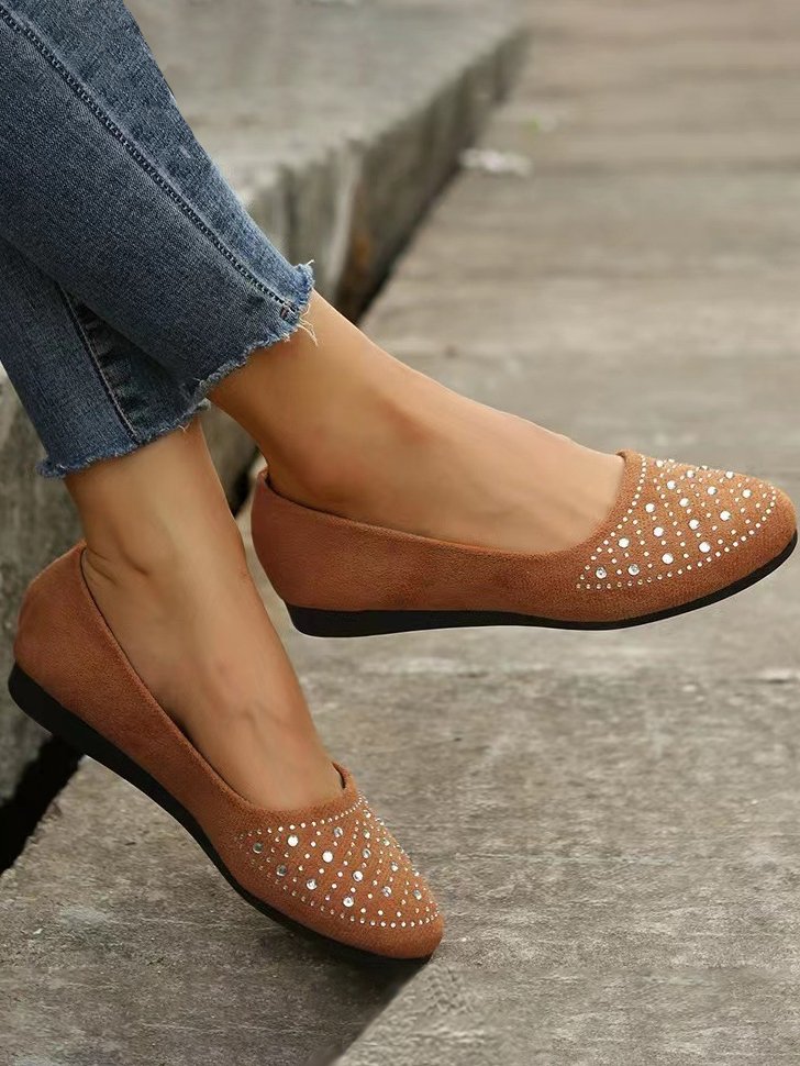 Casual Polka Dots Slip On Flat Heel Shallow Shoes