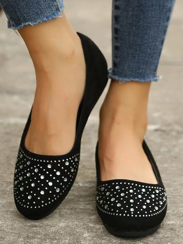 Casual Polka Dots Slip On Flat Heel Shallow Shoes
