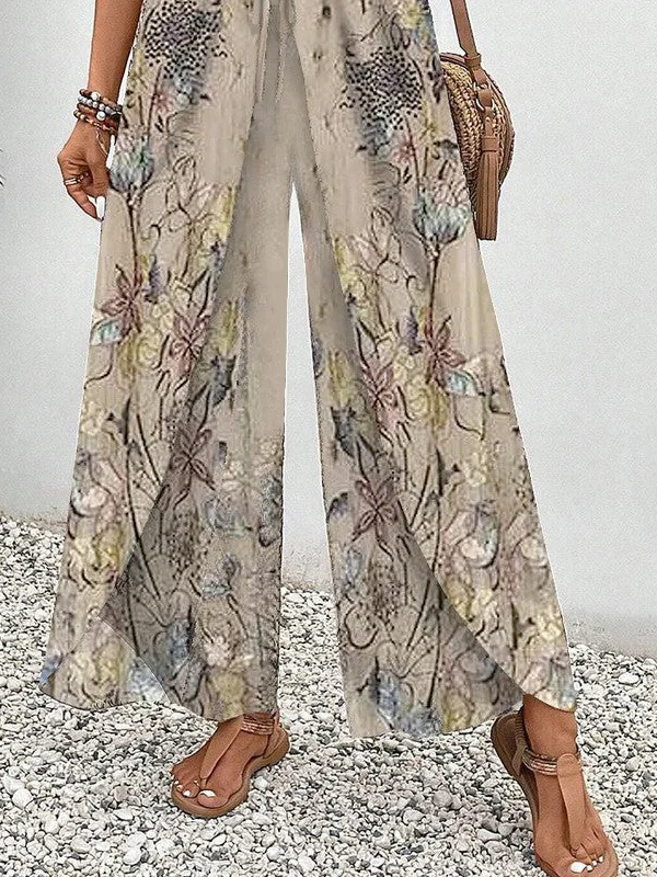 Casual Random Print Long Scramble Pant