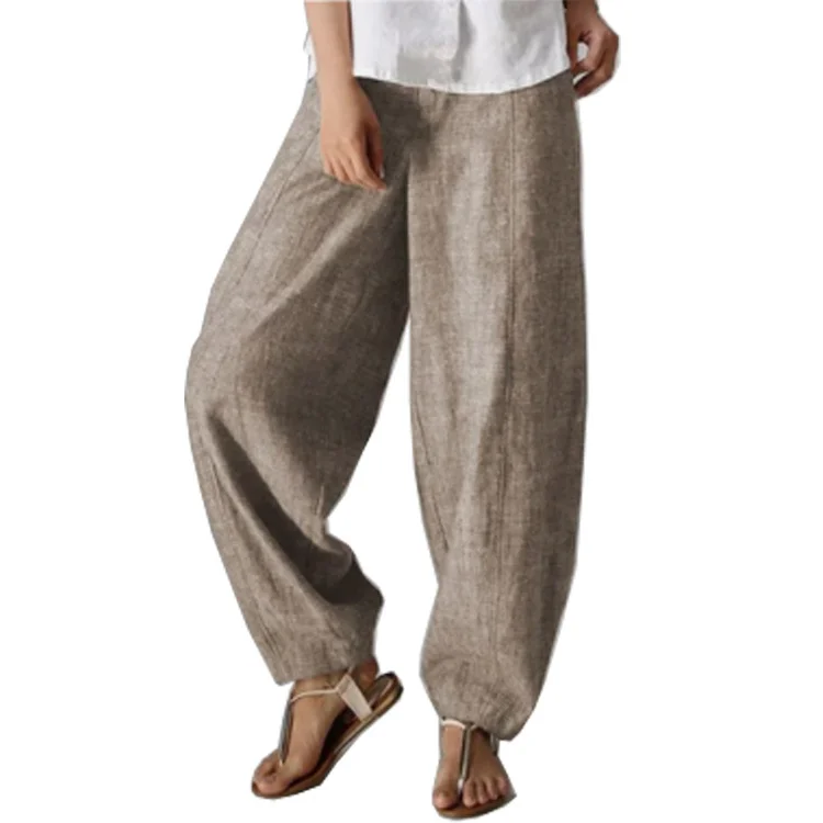 Casual Cotton Plain Long Pocket Stitching Pants