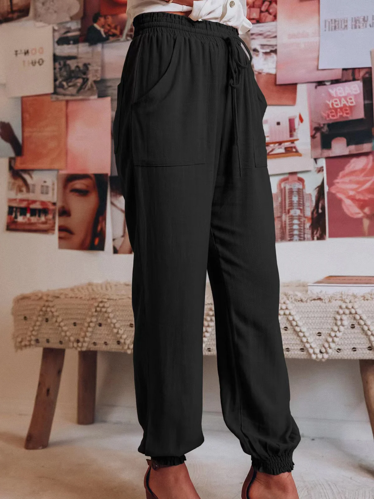 Women Casual Plain Long Pants