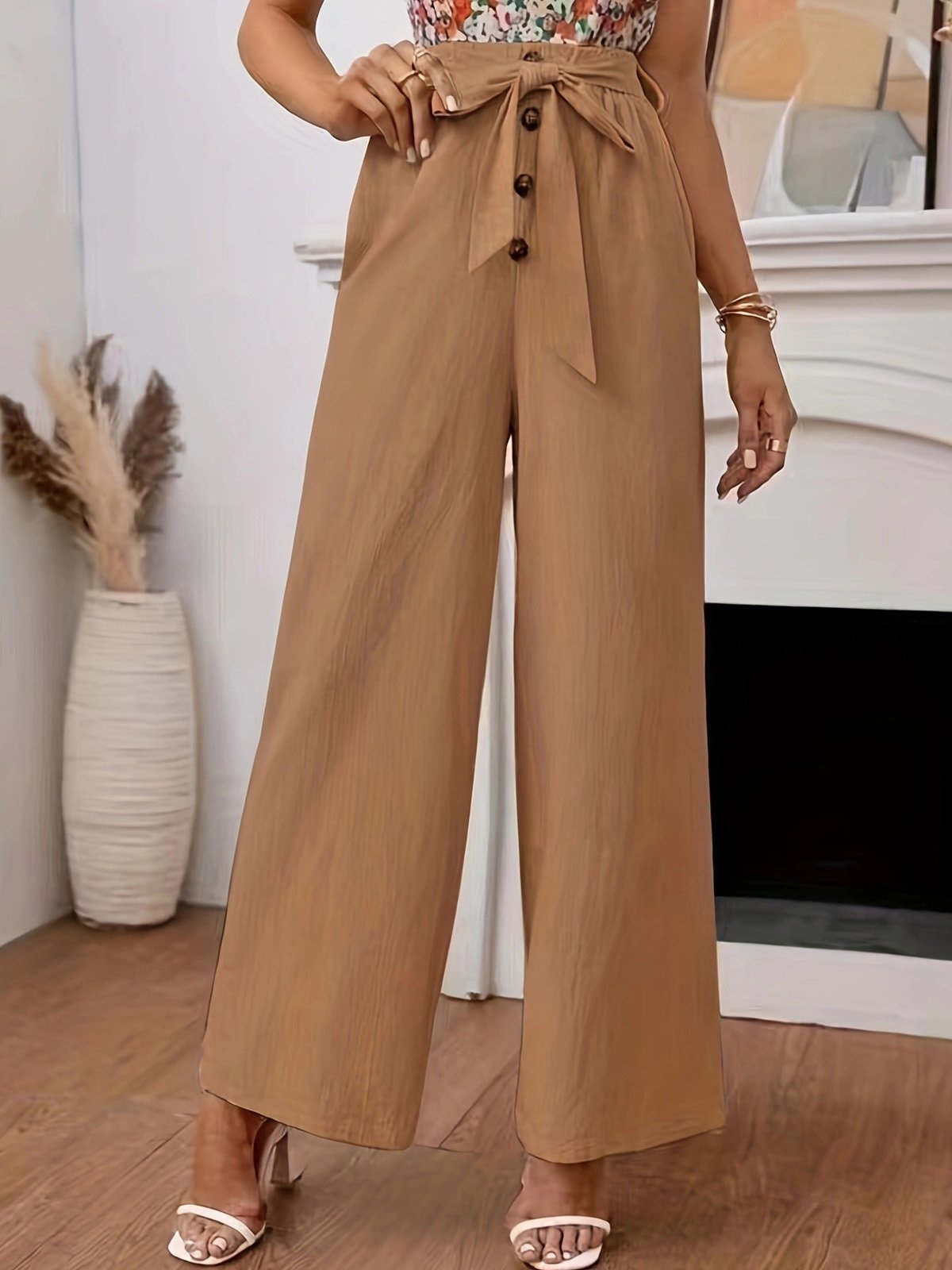 Casual Cotton Plain Long Pants