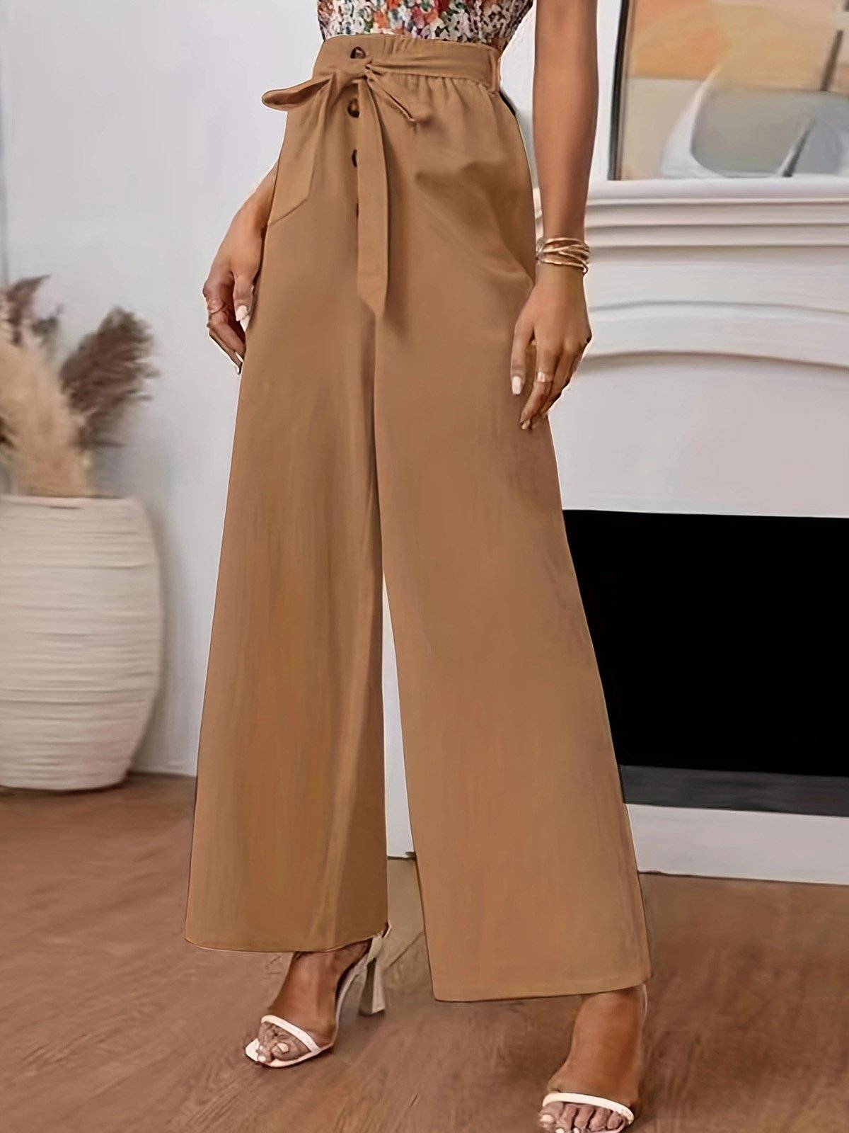 Casual Cotton Plain Long Pants