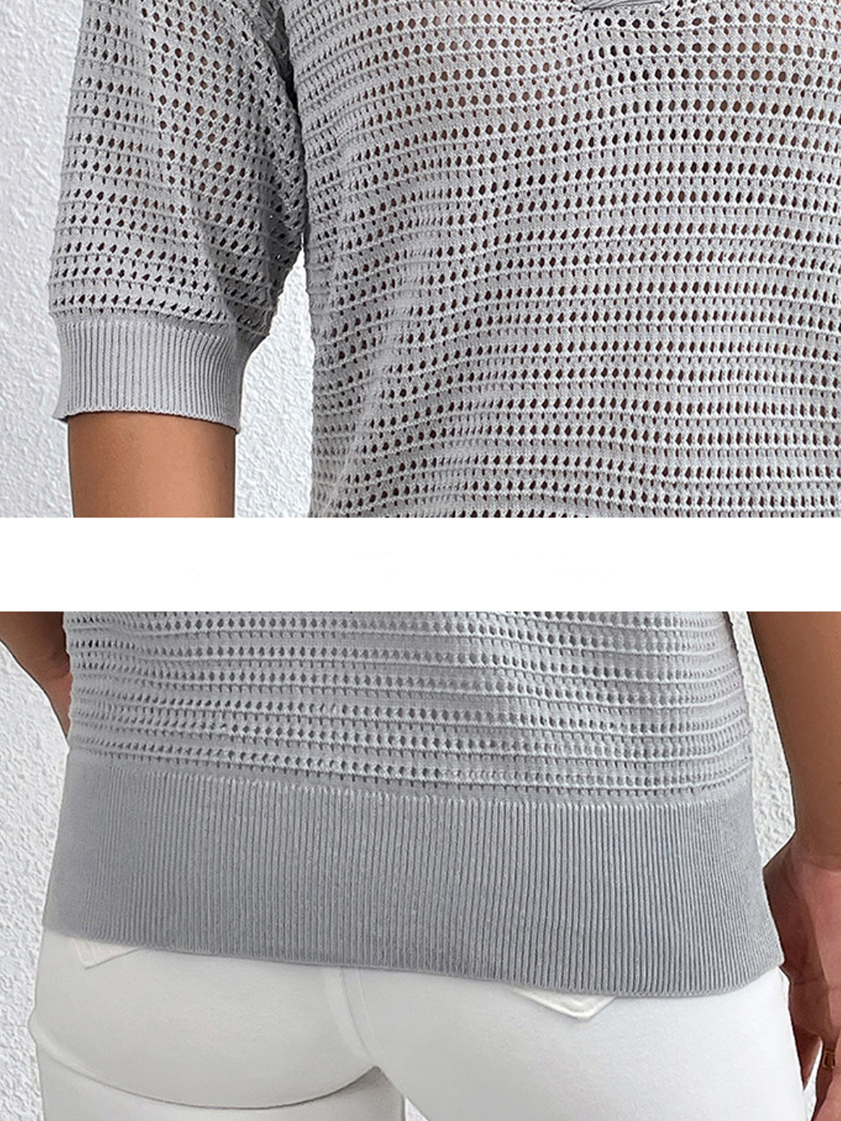 V Neck Short Sleeve Plain Buckle Regular Micro-Elasticity Loose Shirt For Women