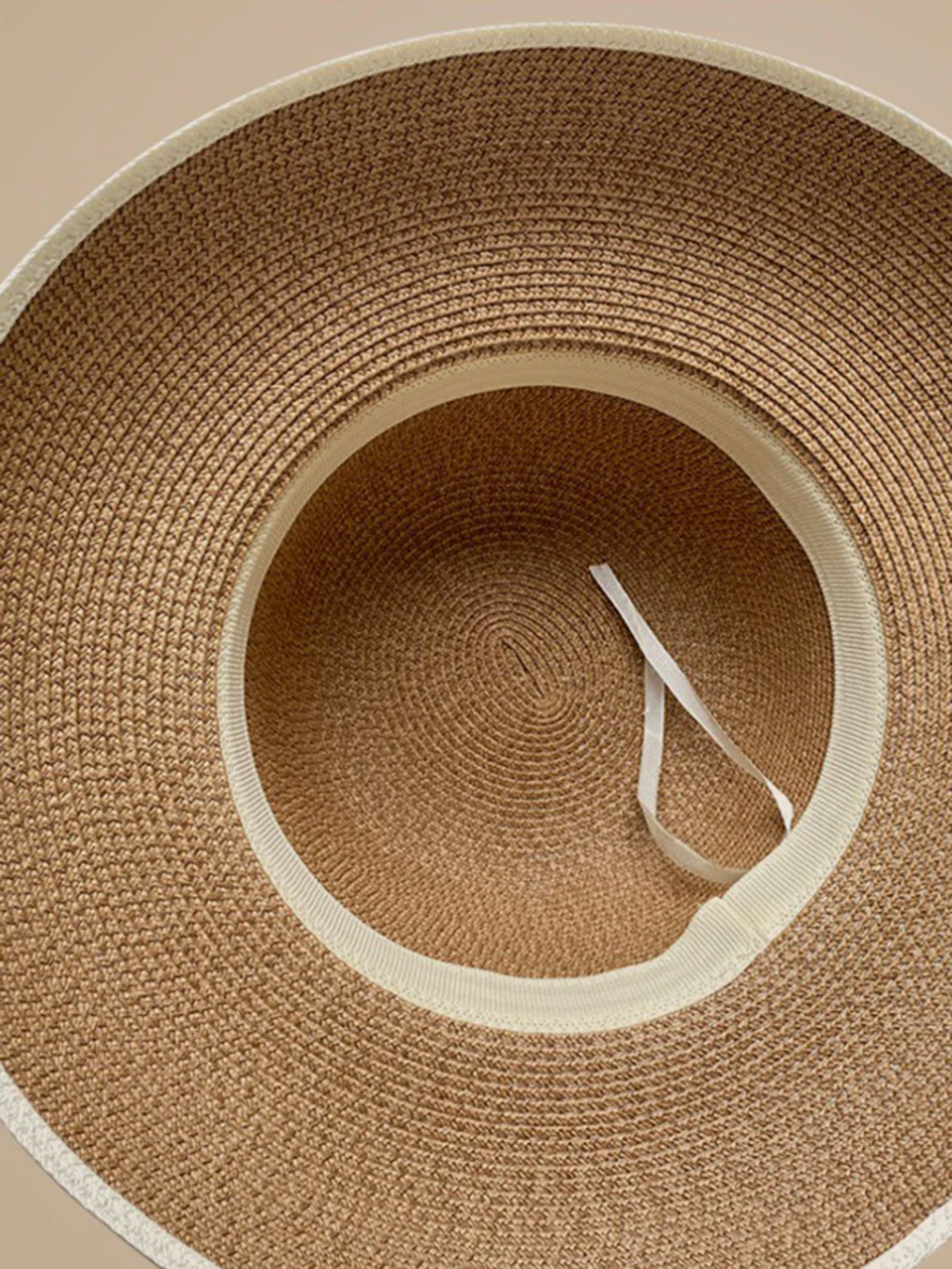 Color Block Wide Brim Straw Hat