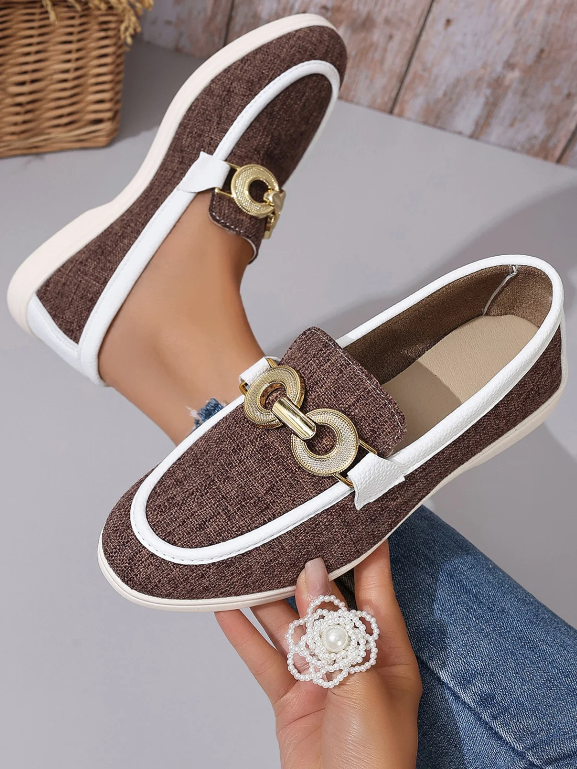 Casual Plain Slip On Flat Heel Shallow Shoes