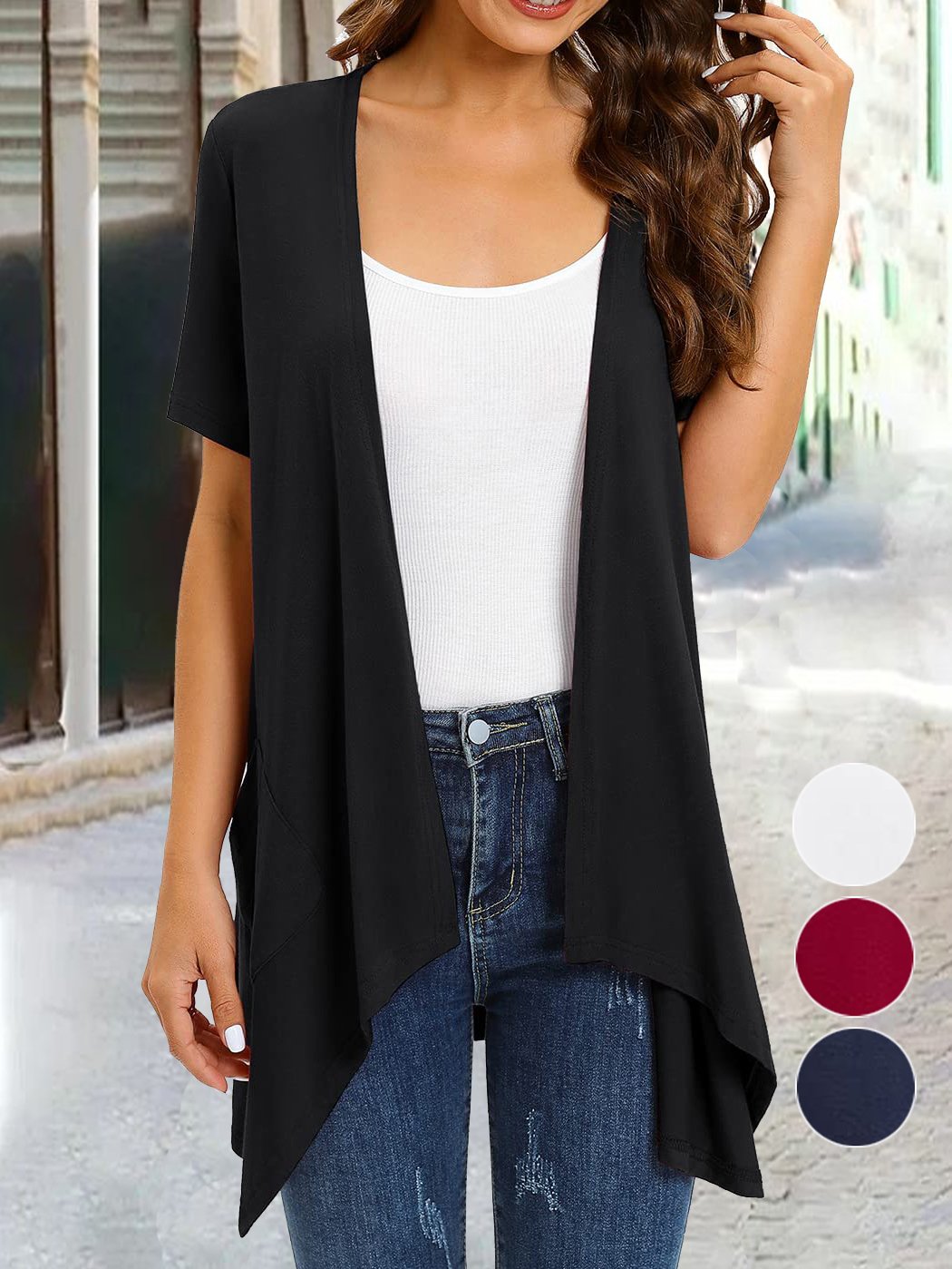 Women's Plain Regular Loose Kimono