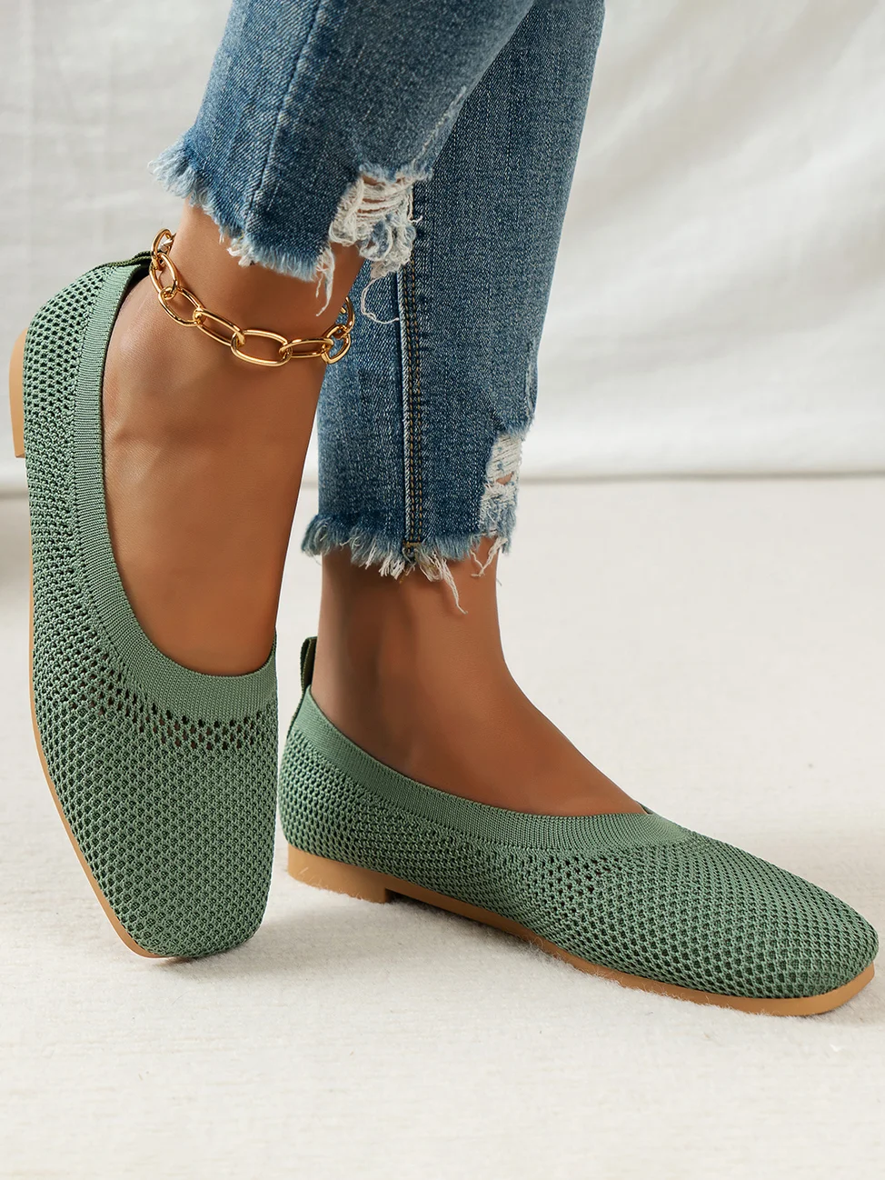 Casual Plain Slip On Flat Heel Shallow Shoes