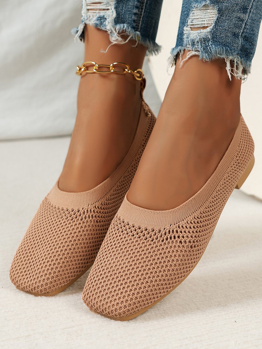 Casual Plain Slip On Flat Heel Shallow Shoes