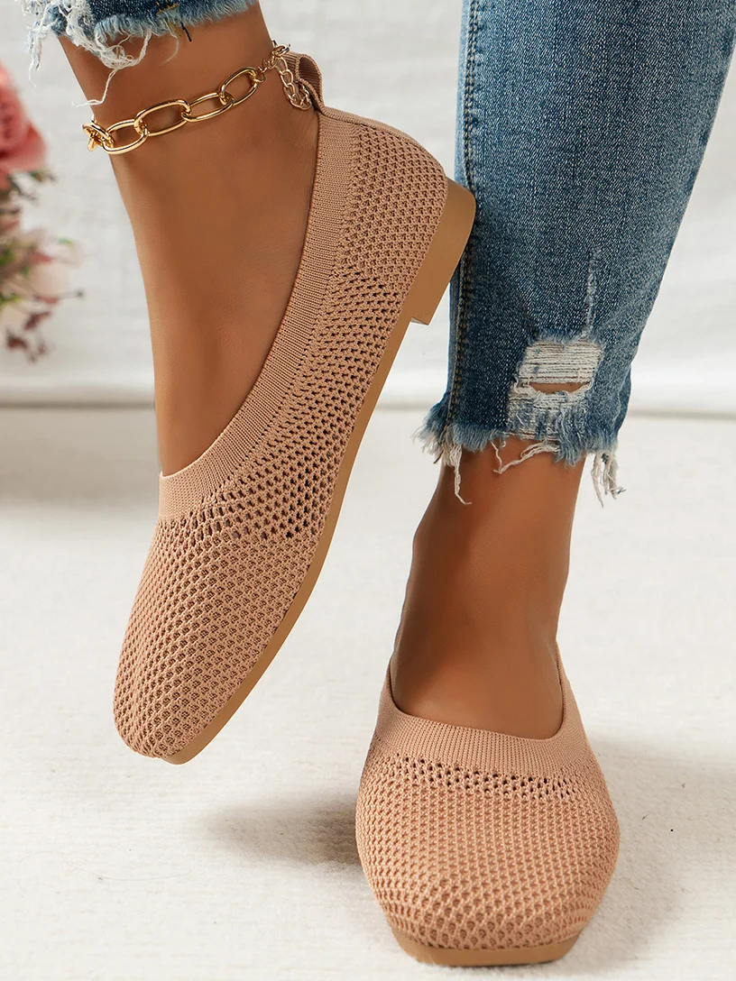 Casual Plain Slip On Flat Heel Shallow Shoes