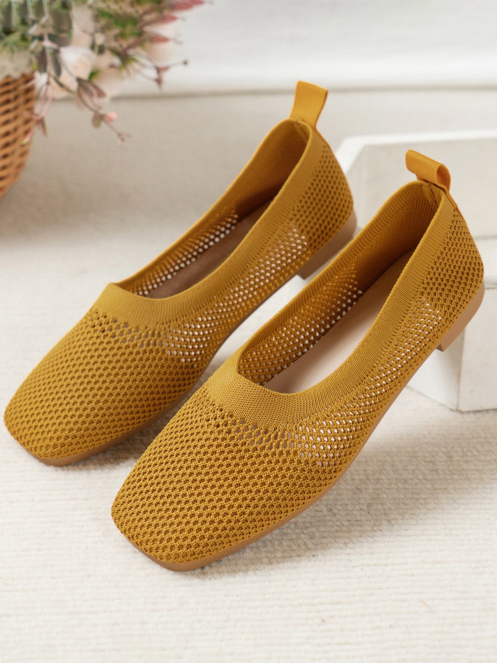 Casual Plain Slip On Flat Heel Shallow Shoes