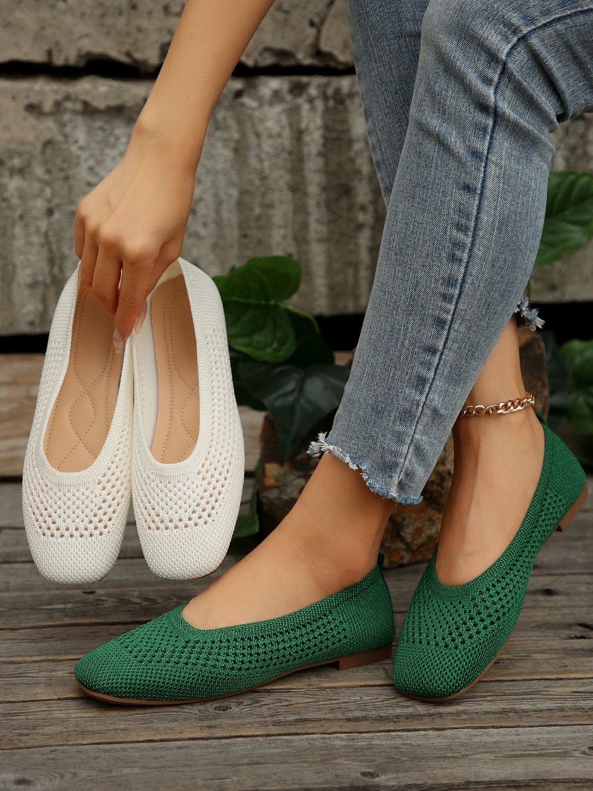 Casual Plain Slip On Flat Heel Shallow Shoes