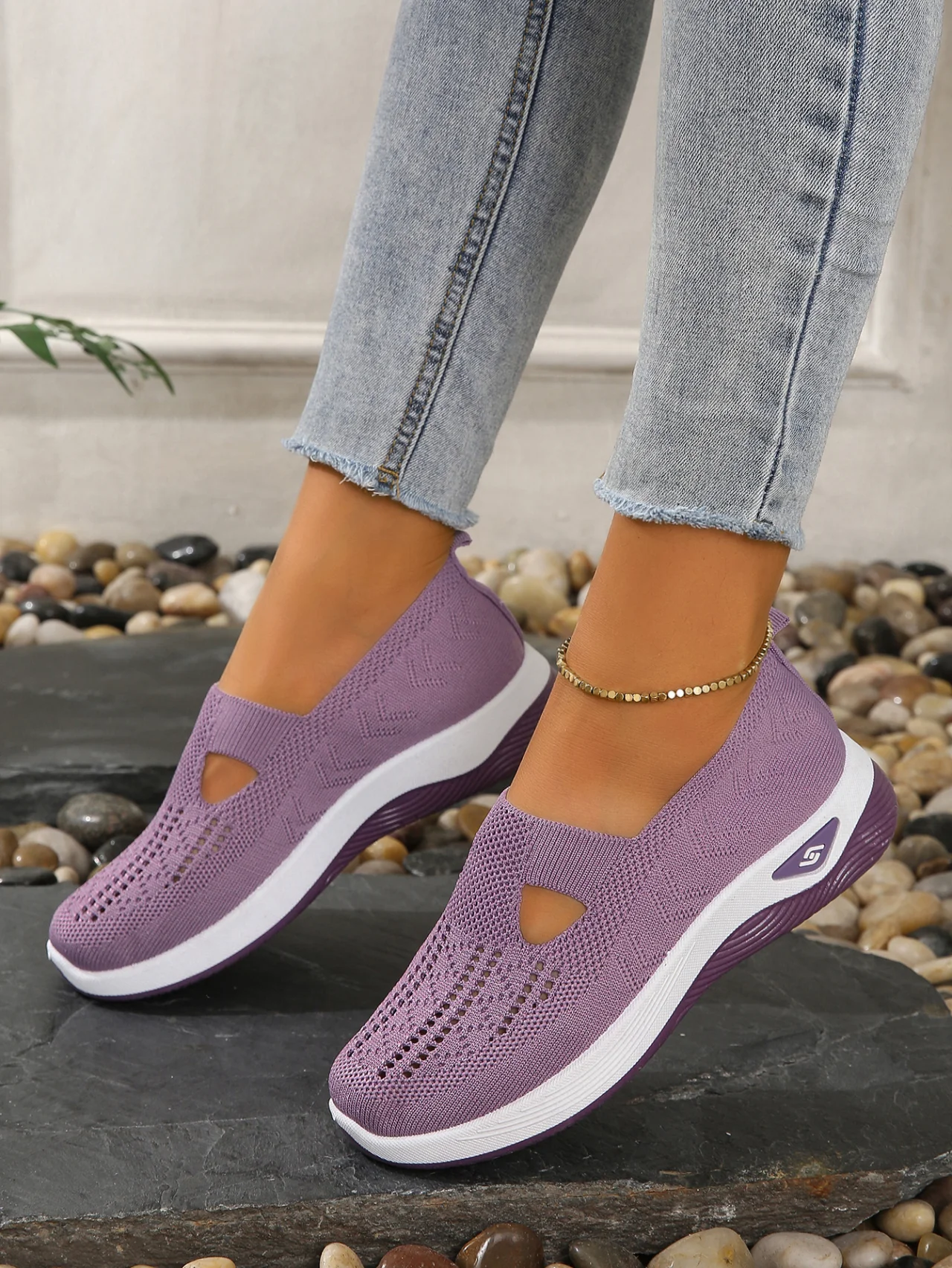 Casual Plain Slip On Flat Heel Shallow Shoes