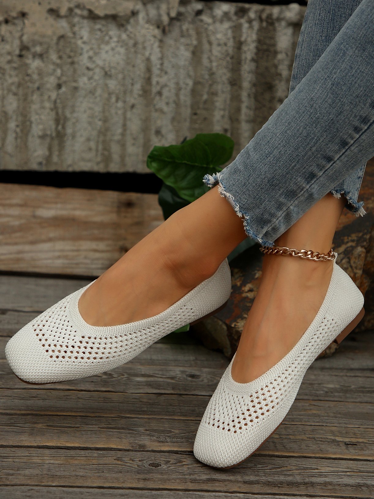 Casual Plain Slip On Flat Heel Shallow Shoes