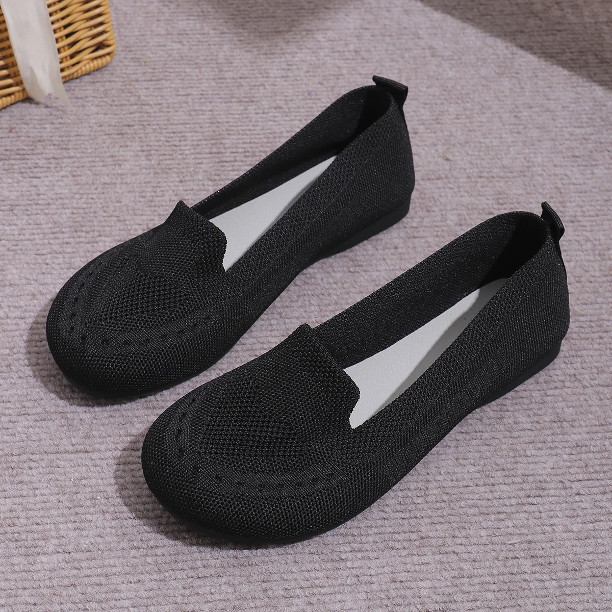 Casual Floral Slip On Flat Heel Shallow Shoes