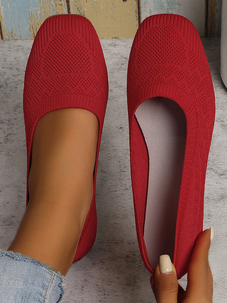 Casual Plain Slip On Flat Heel Shallow Shoes