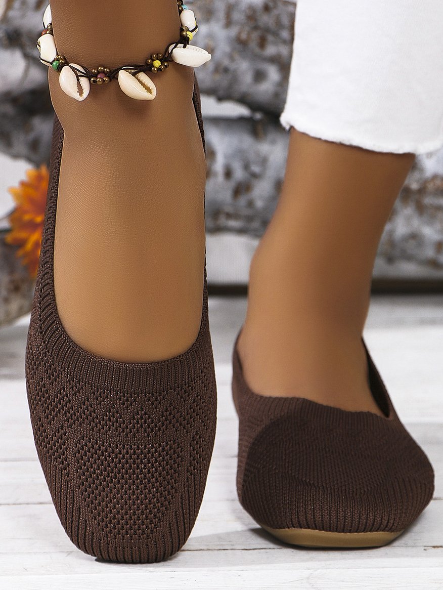 Casual Plain Slip On Flat Heel Shallow Shoes