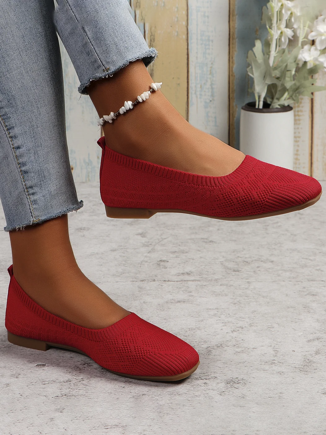 Casual Plain Slip On Flat Heel Shallow Shoes