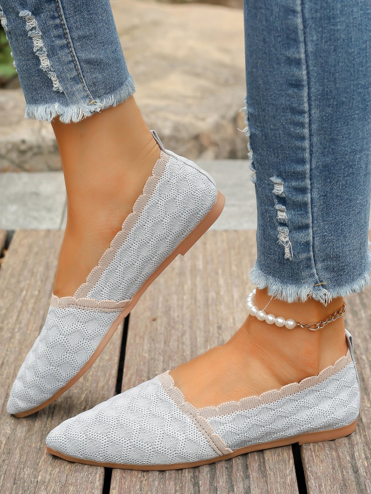 Casual Plain Slip On Flat Heel Shallow Shoes