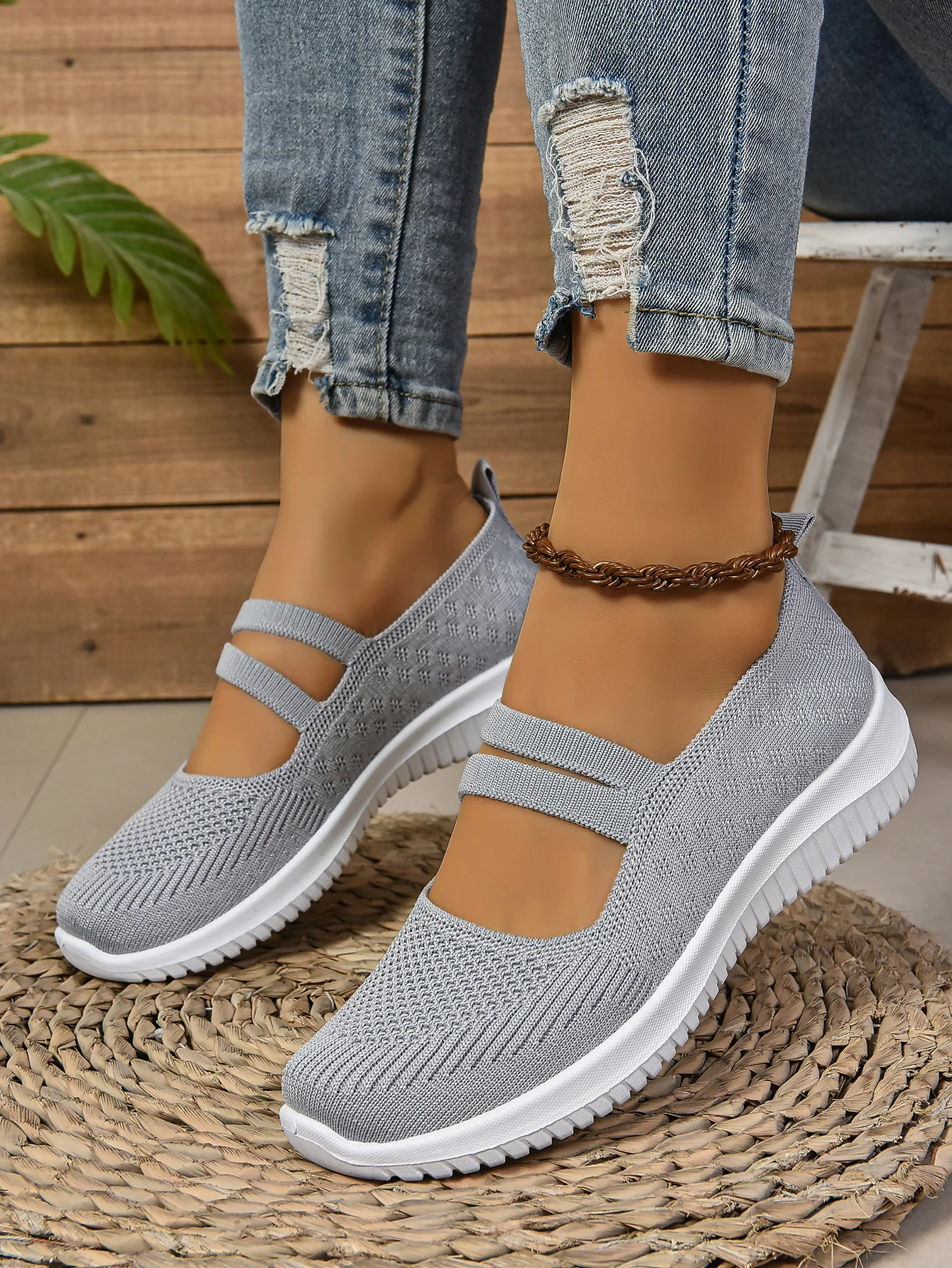 Casual Plain Slip On Flat Heel Shallow Shoes