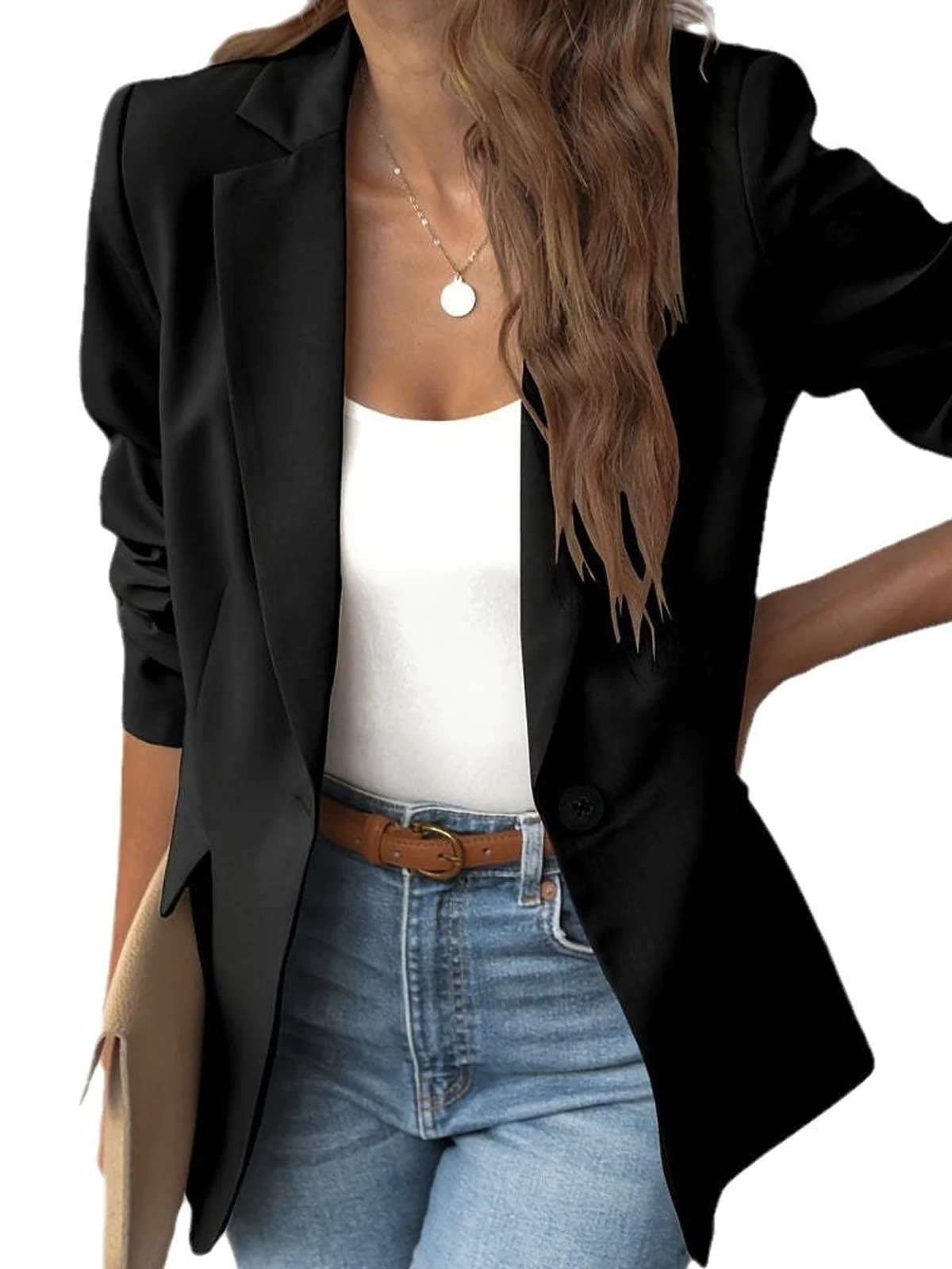 Women's Plain Regular Loose Blazer