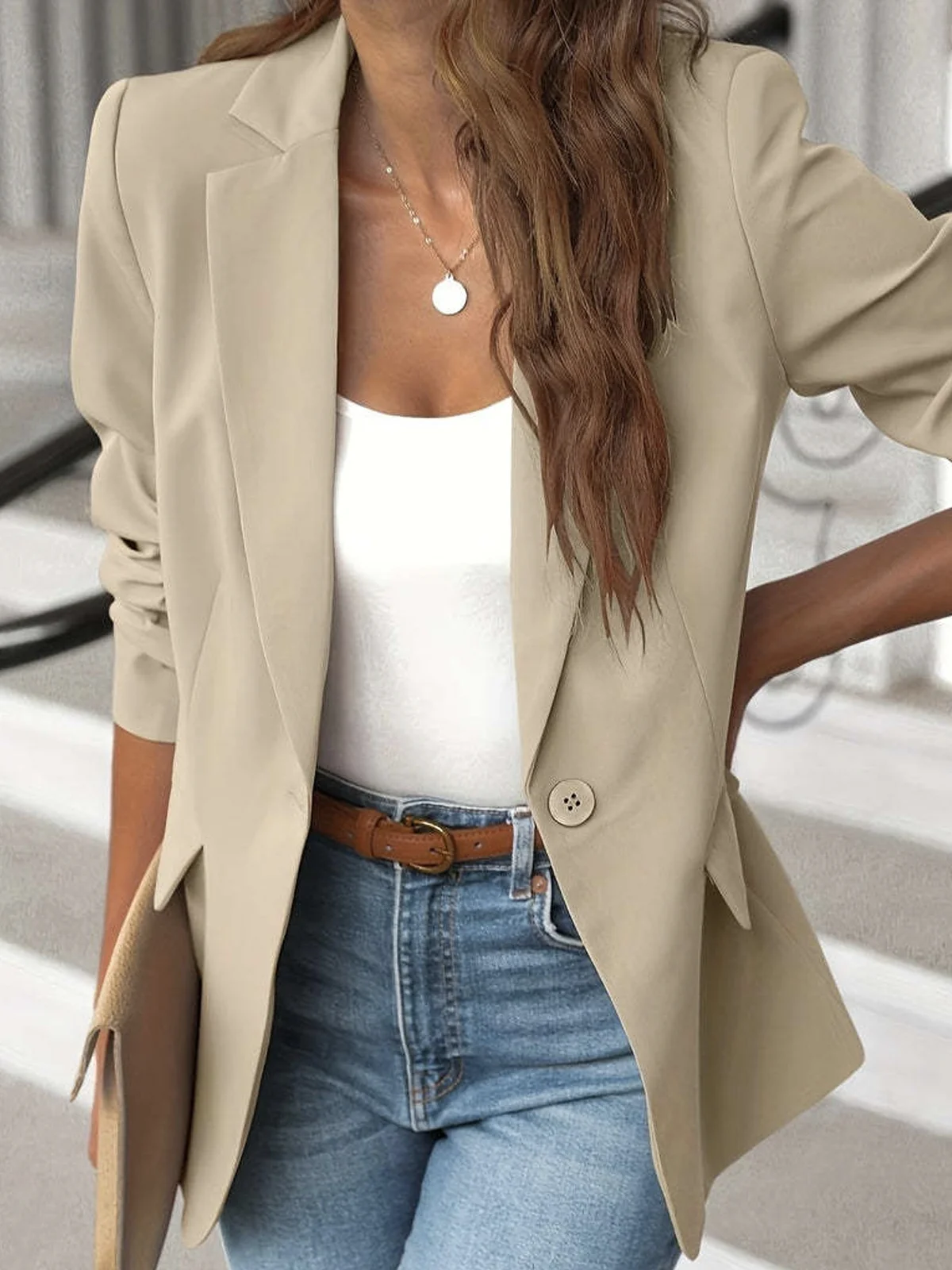 Women's Plain Regular Loose Blazer