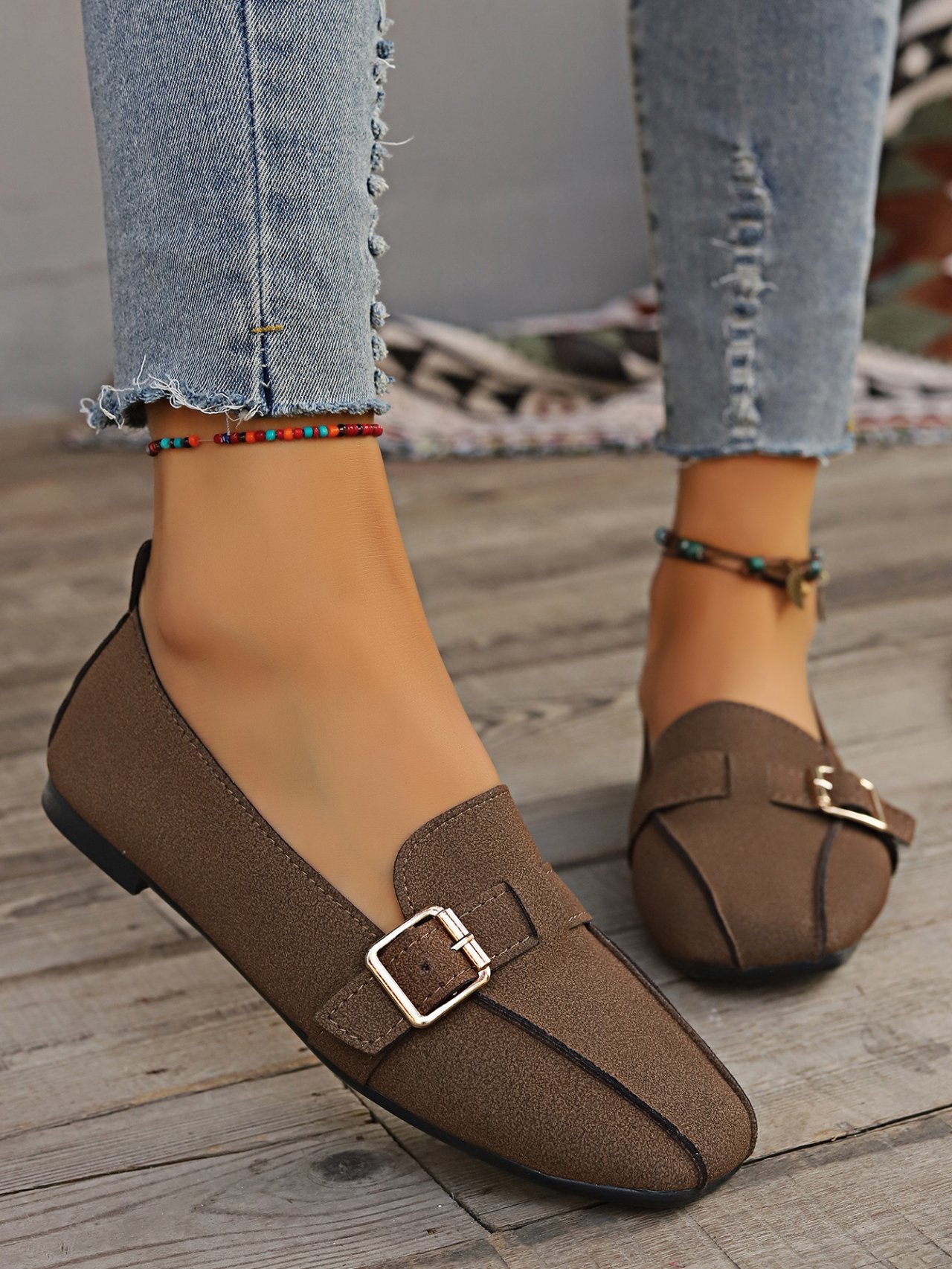 Casual Plain Slip On Flat Heel Shallow Shoes