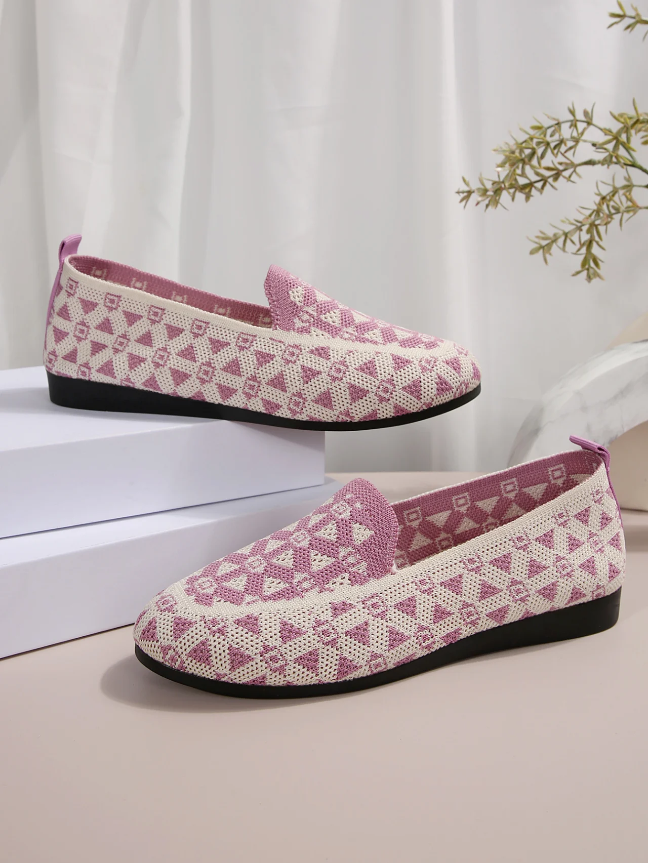 Casual Ethnic Slip On Flat Heel Shallow Shoes