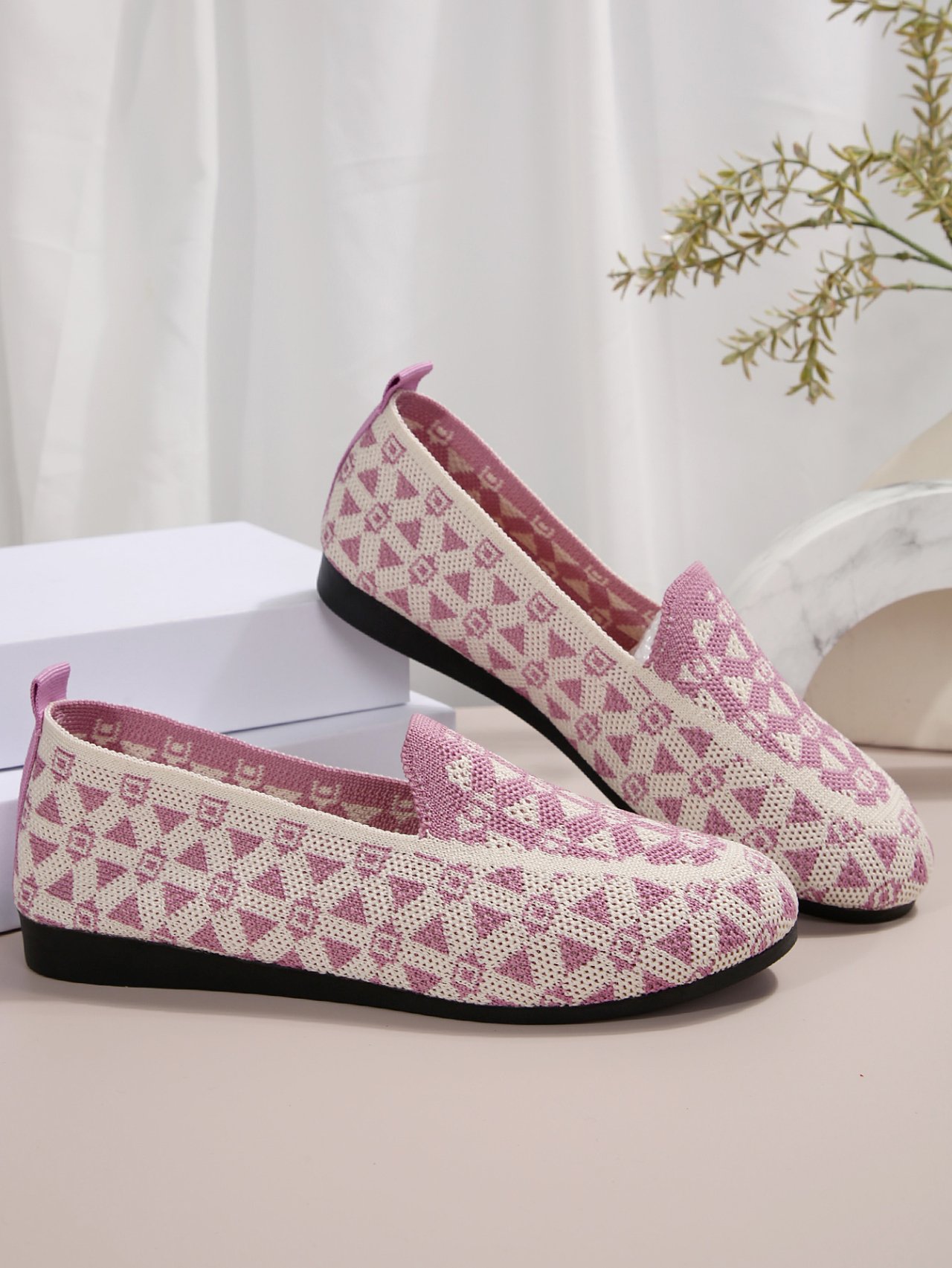 Casual Ethnic Slip On Flat Heel Shallow Shoes