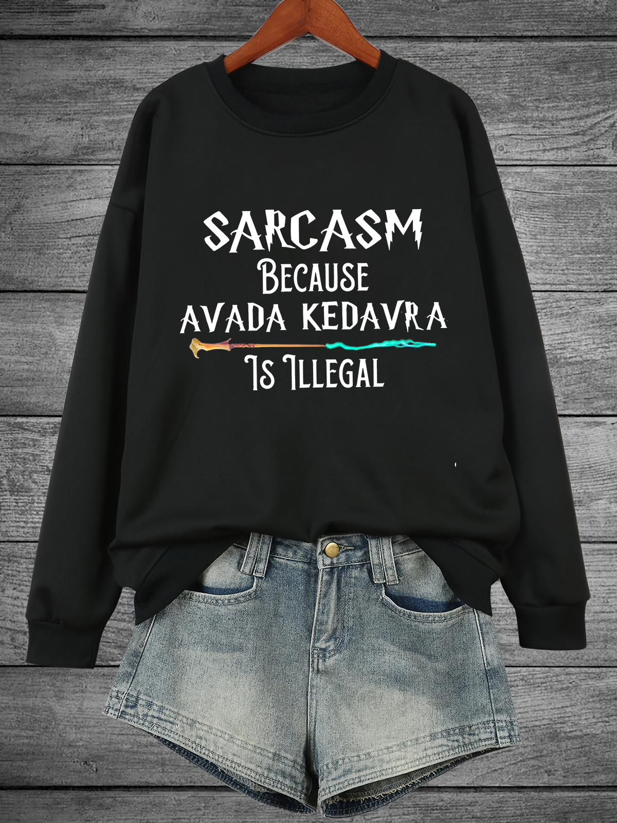 Casual Crew Neck Text Letters Sweatshirt