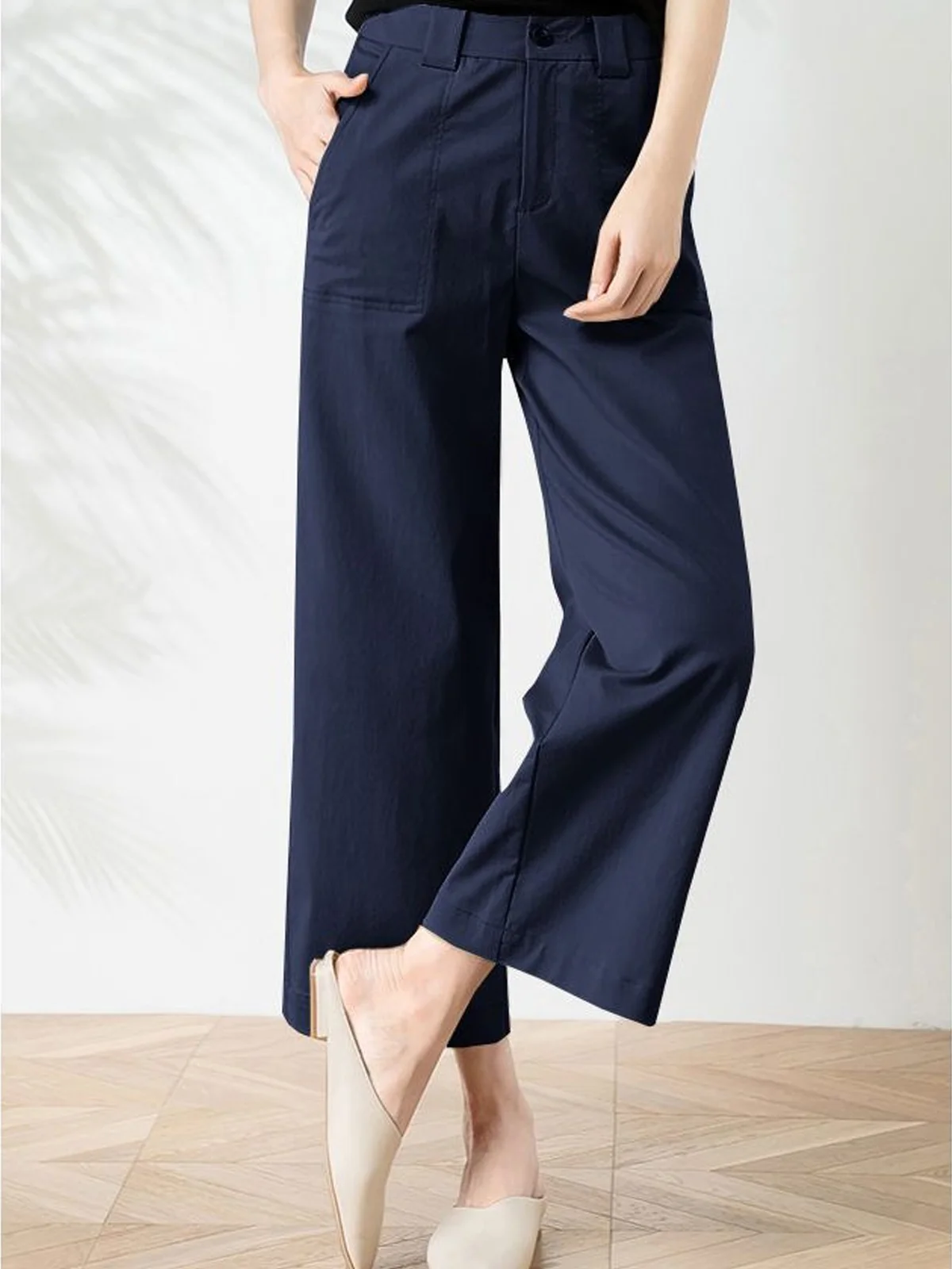 Women Casual Cotton Plain Loose Long Pants