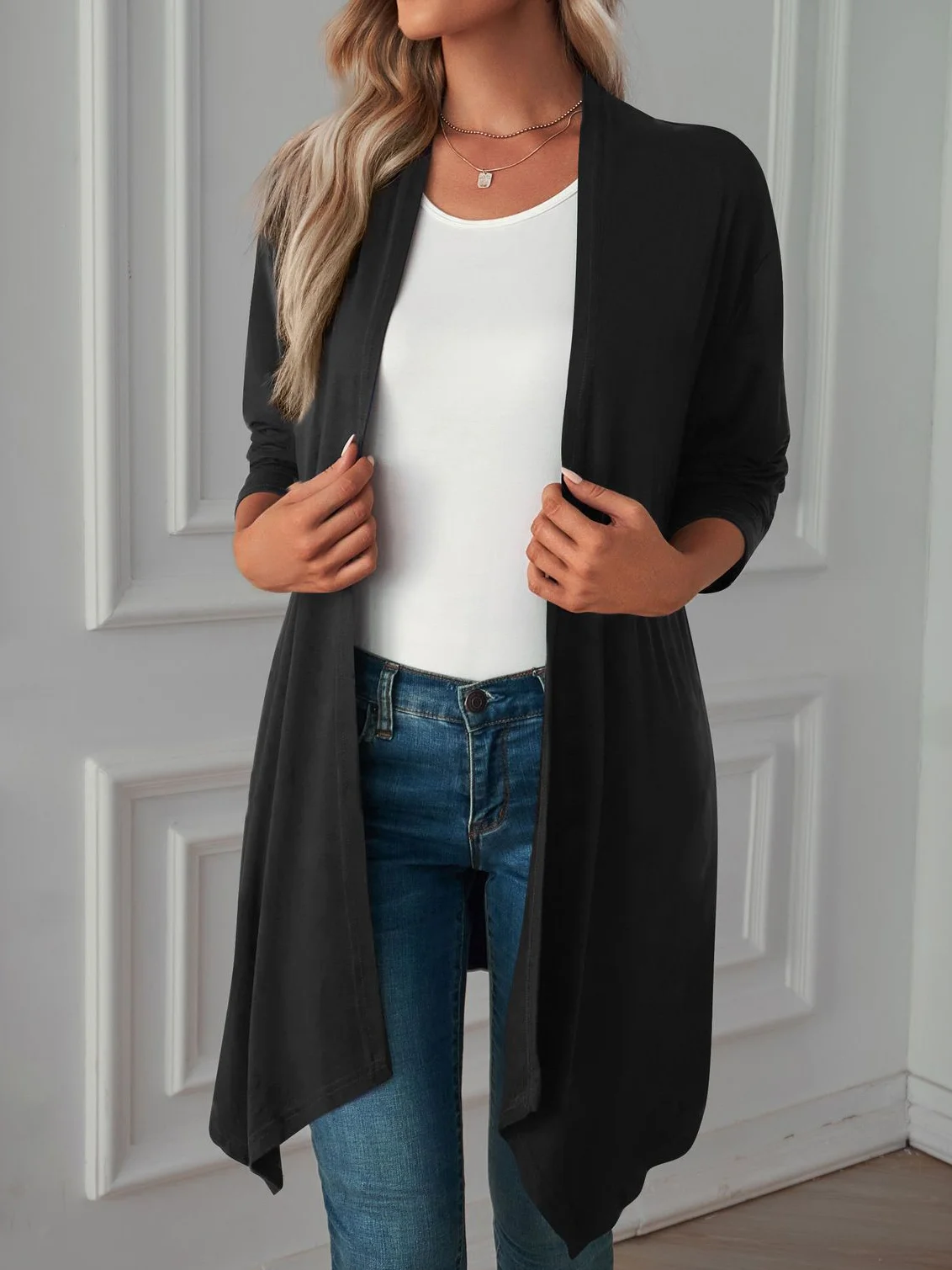 Women's Plain Regular Loose Kimono