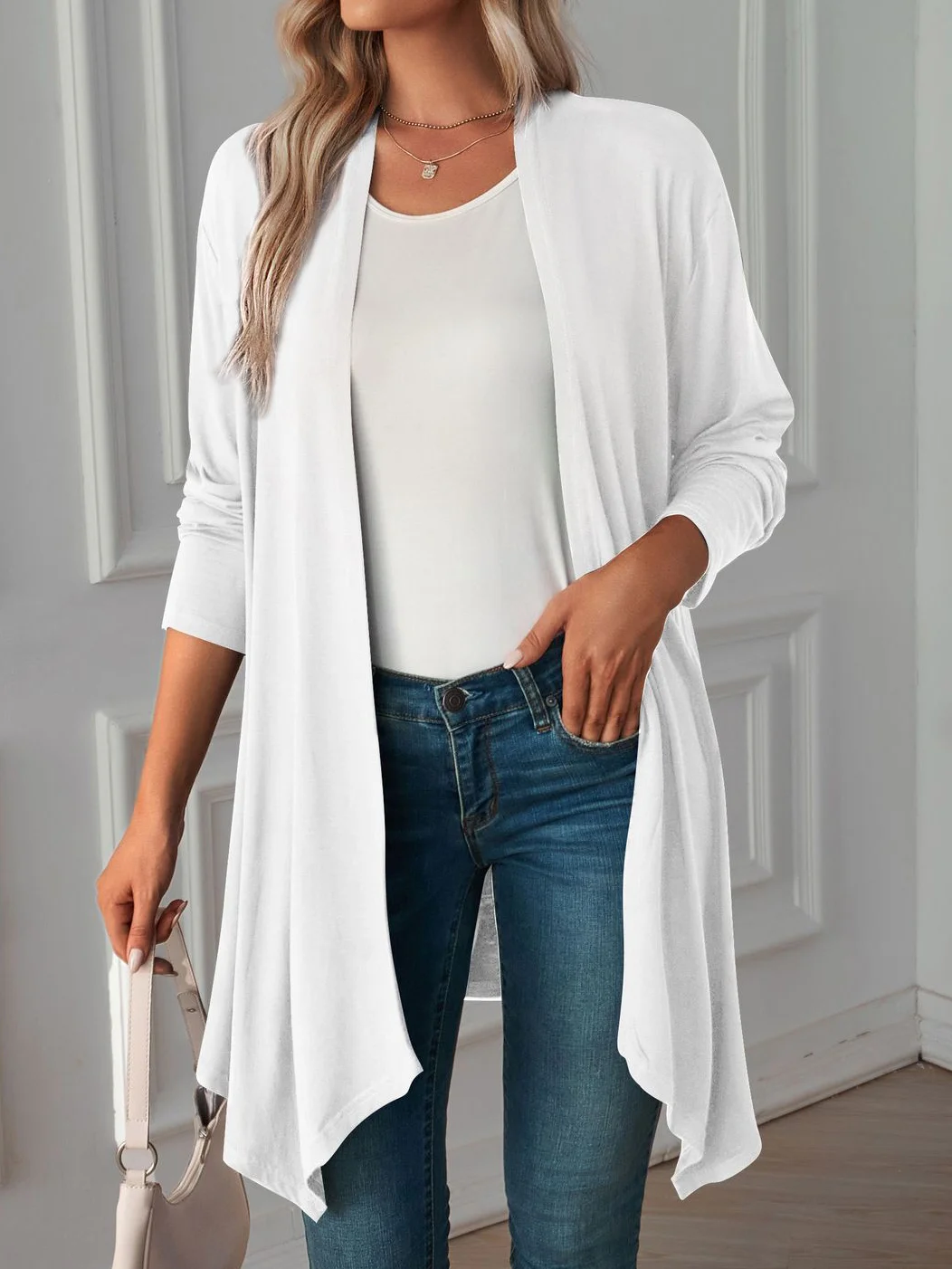 Women's Plain Regular Loose Kimono