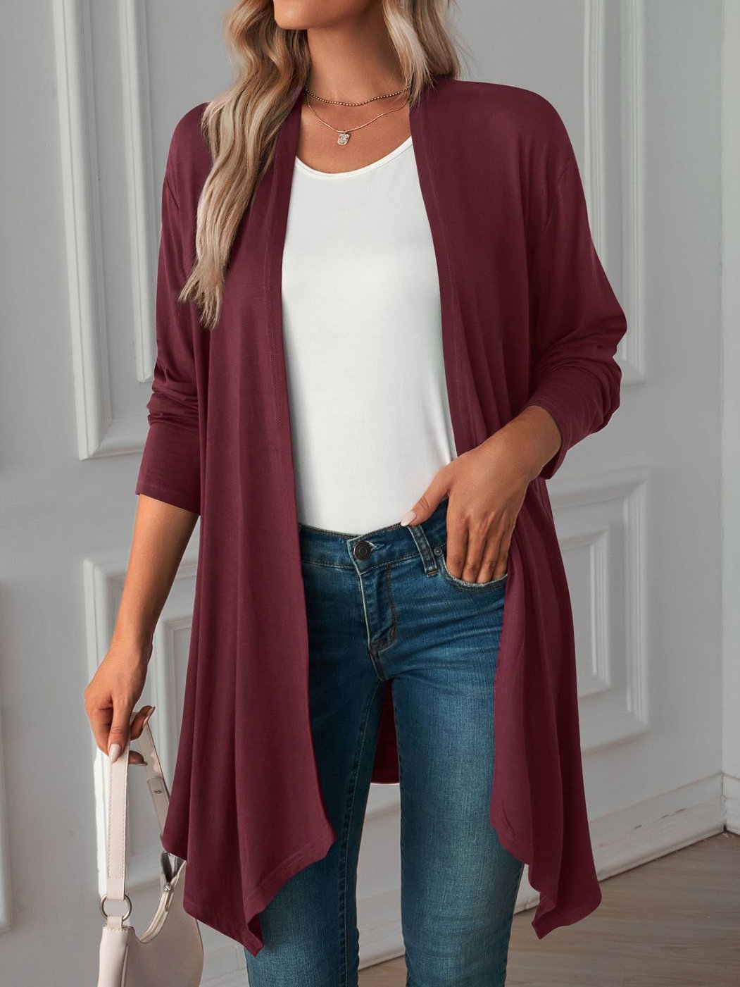 Women's Plain Regular Loose Kimono