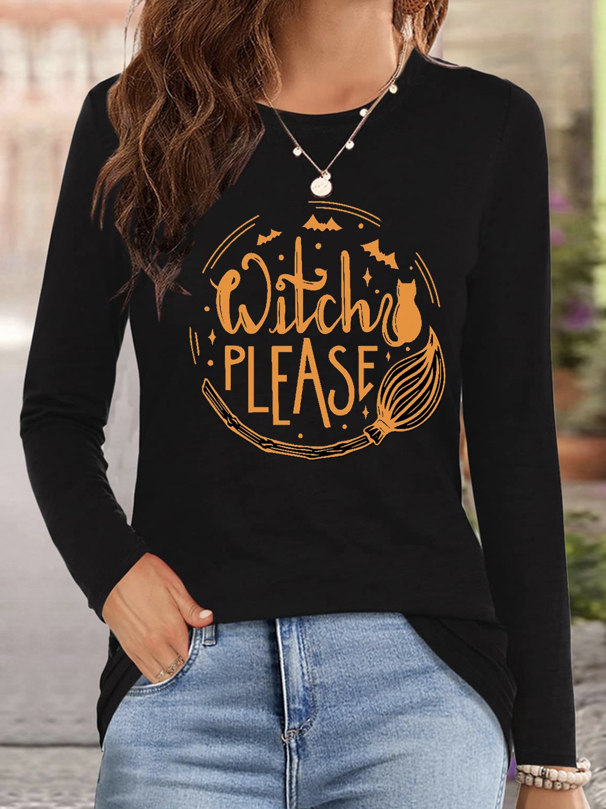 Casual Letter Pattern Crew Neck Long Sleeve T-shirt