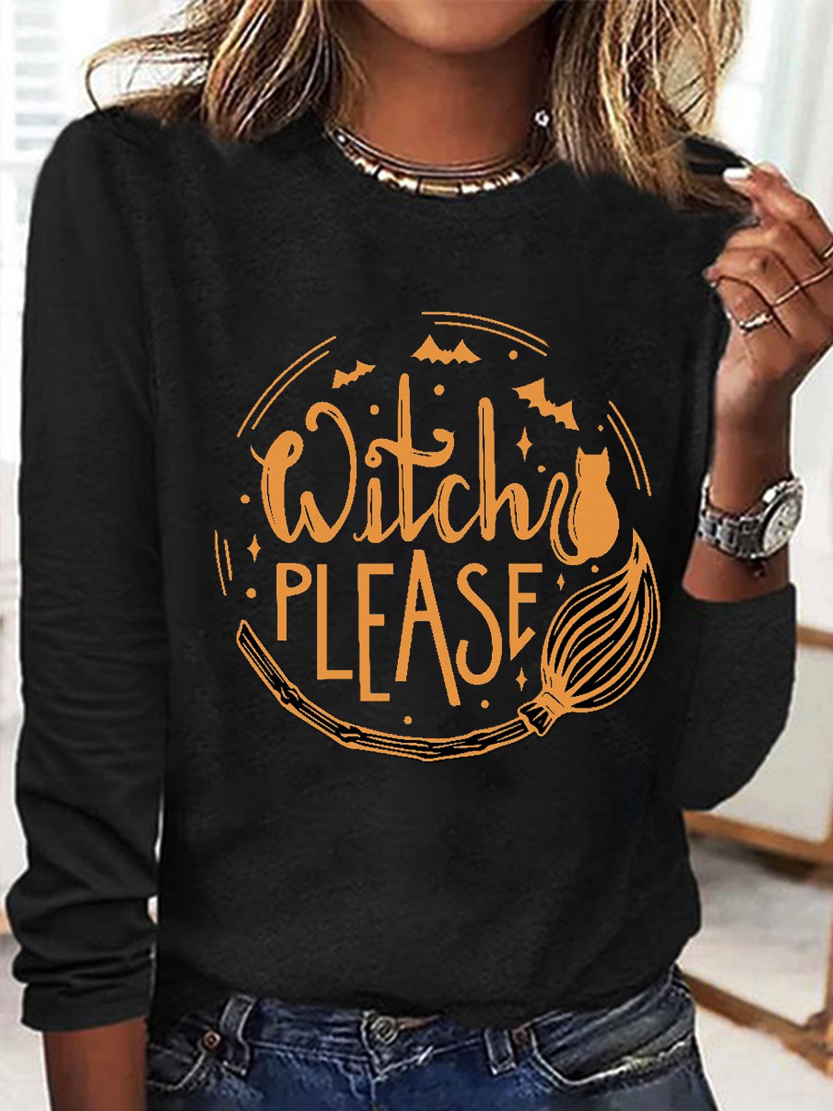 Casual Letter Pattern Crew Neck Long Sleeve T-shirt