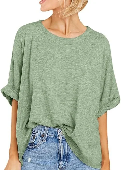 Casual Plain Crew Neck Half Sleeve T-shirt