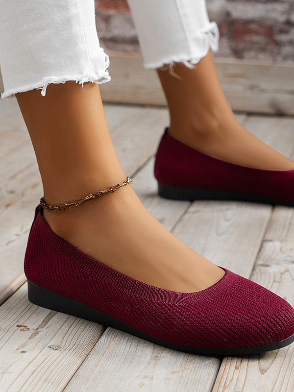 Women's Ballet Flat Dressy Casual Knit Shoes Round Toe Women Mesh Flats