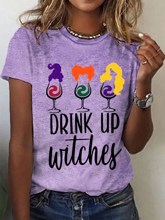 Casual Halloween Crew Neck Short Sleeve T-shirt