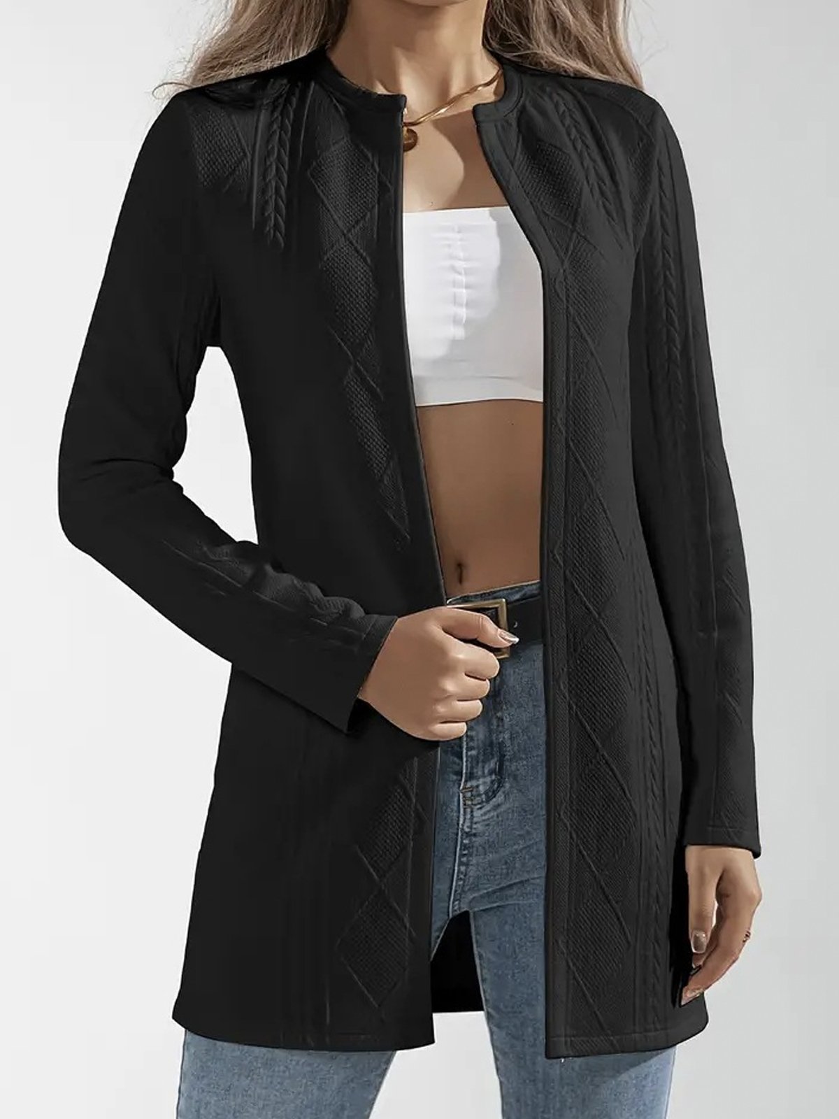 Women's Plain Regular Loose Jacket