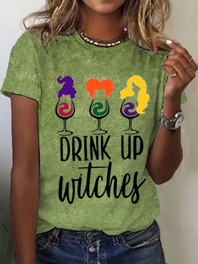 Casual Halloween Crew Neck Short Sleeve T-shirt