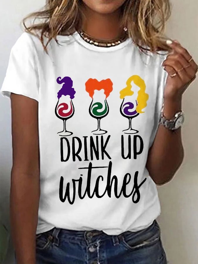 Casual Halloween Crew Neck Short Sleeve T-shirt