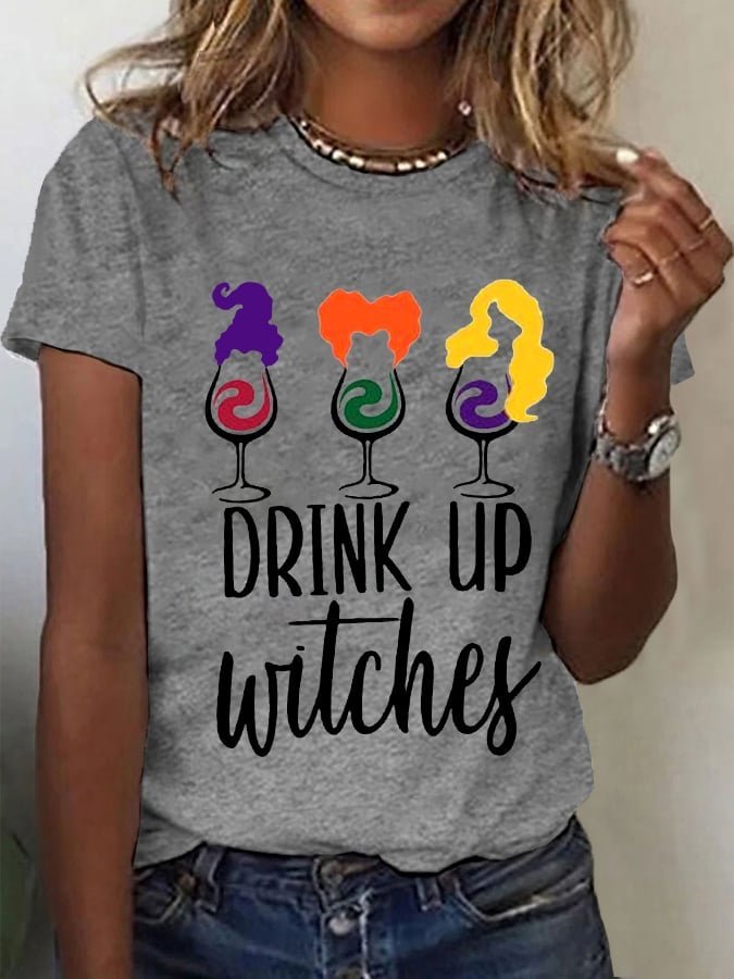 Casual Halloween Crew Neck Short Sleeve T-shirt