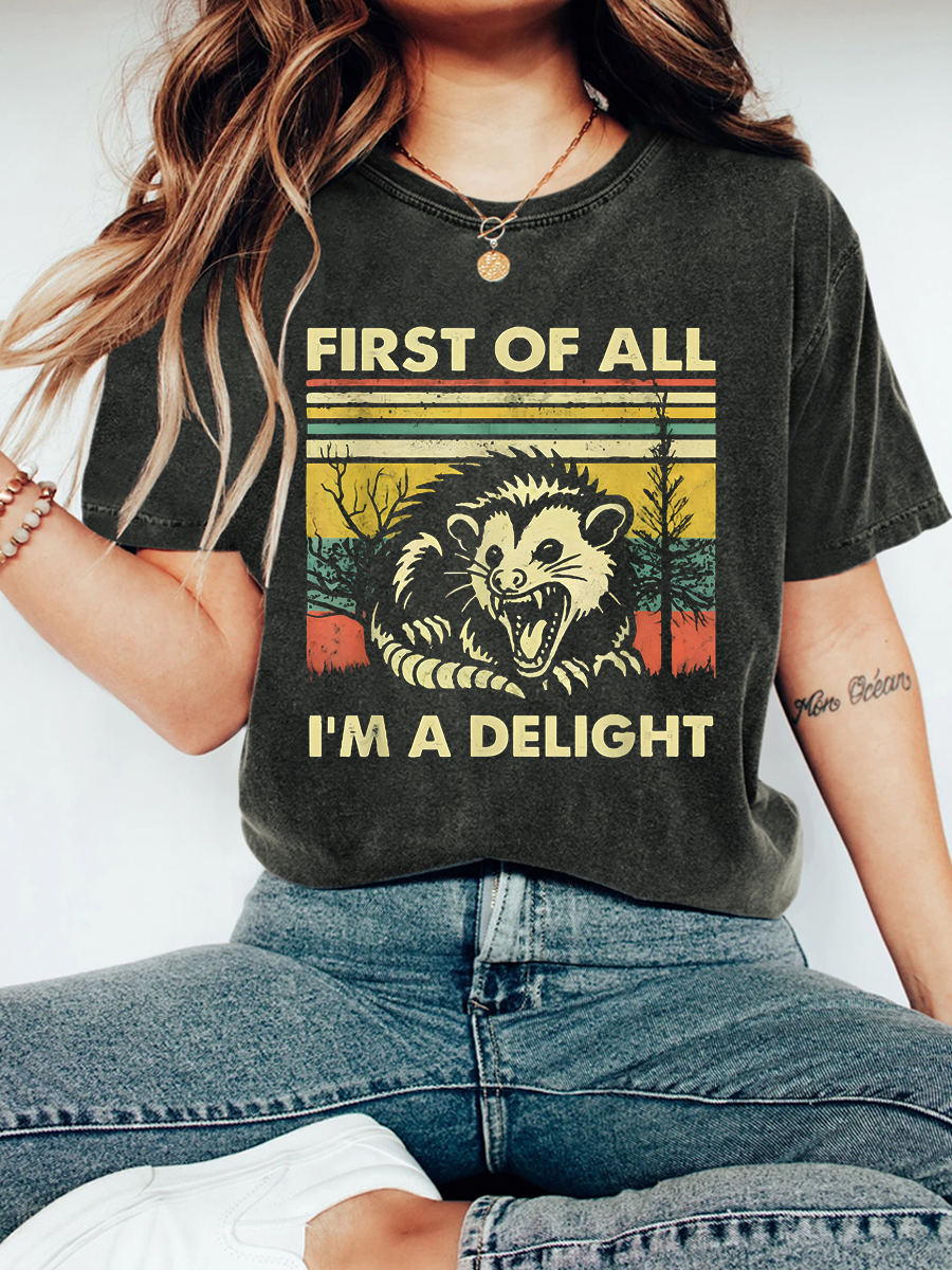 Casual Animal Crew Neck Short Sleeve T-shirt