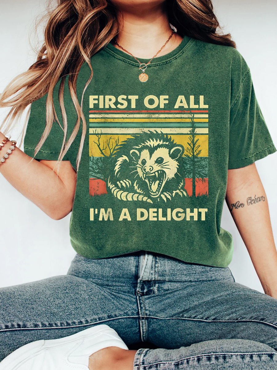 Casual Animal Crew Neck Short Sleeve T-shirt