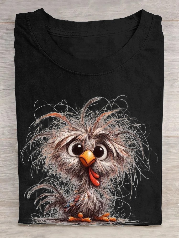 Casual Turkey Crew Neck Short Sleeve T-shirt